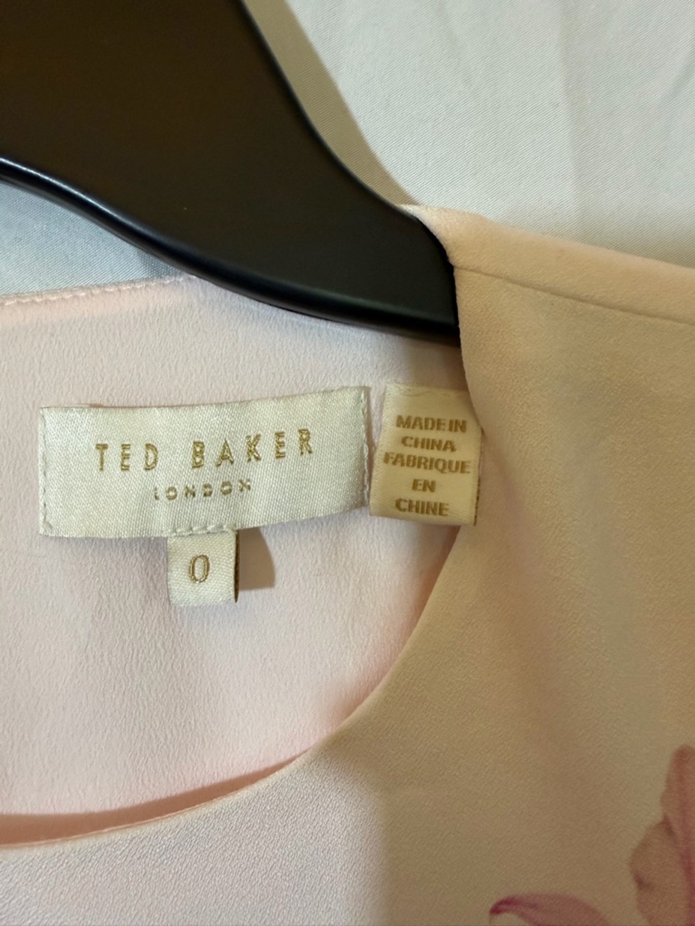 Sz 0 Ted Baker London Pink Floral Sleeveless Shell Top - Picture 3 of 4